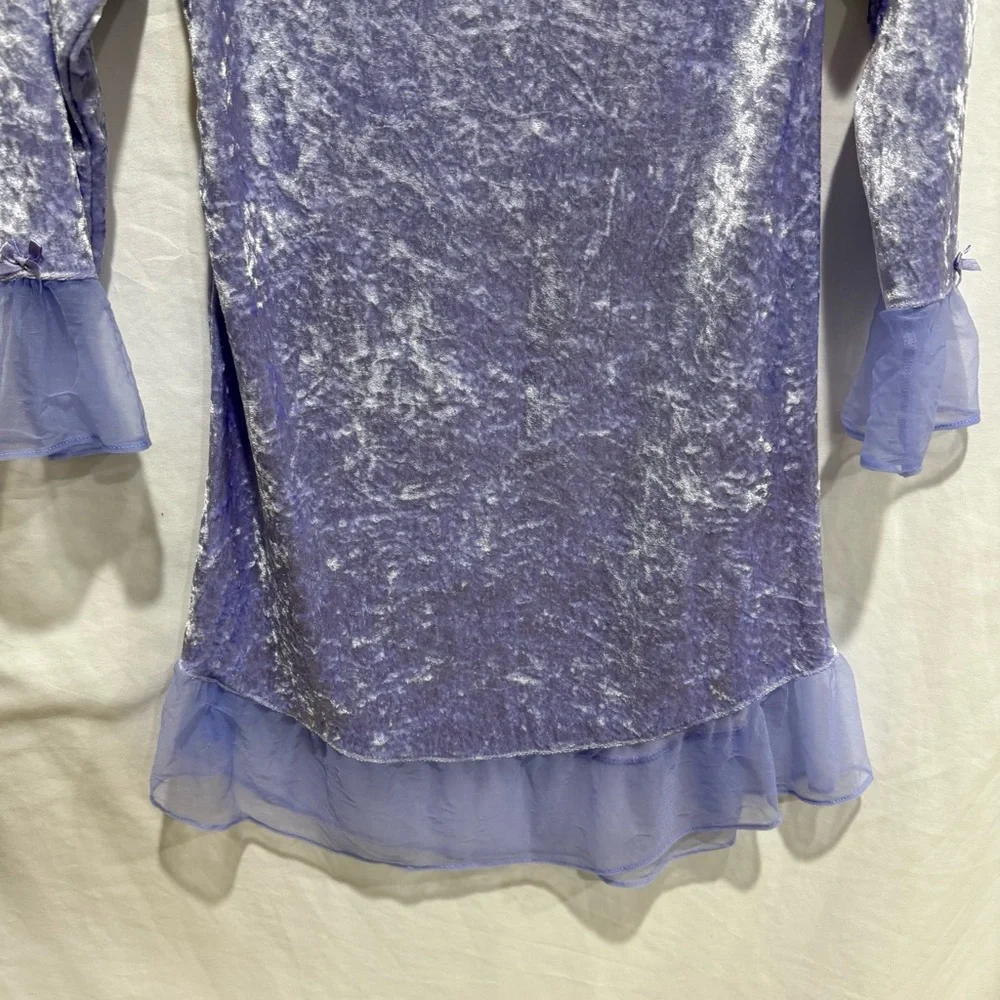 Vintage 2004 Care Bears Purple Velvet‎ Nightgown Dress Kids Size 10 Rainbow Gift